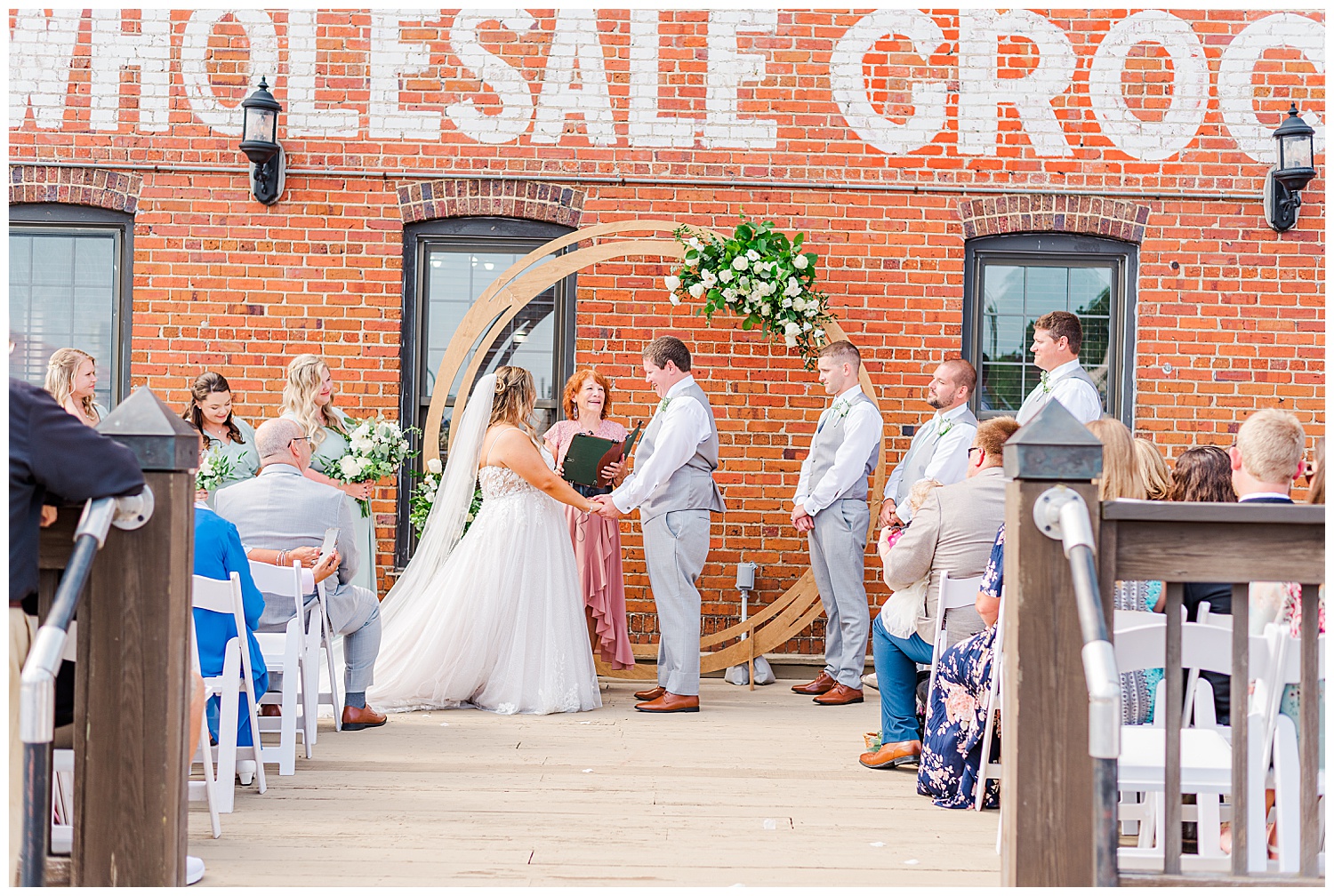 outdoor wedding ceremony at The River Room in Wilmington