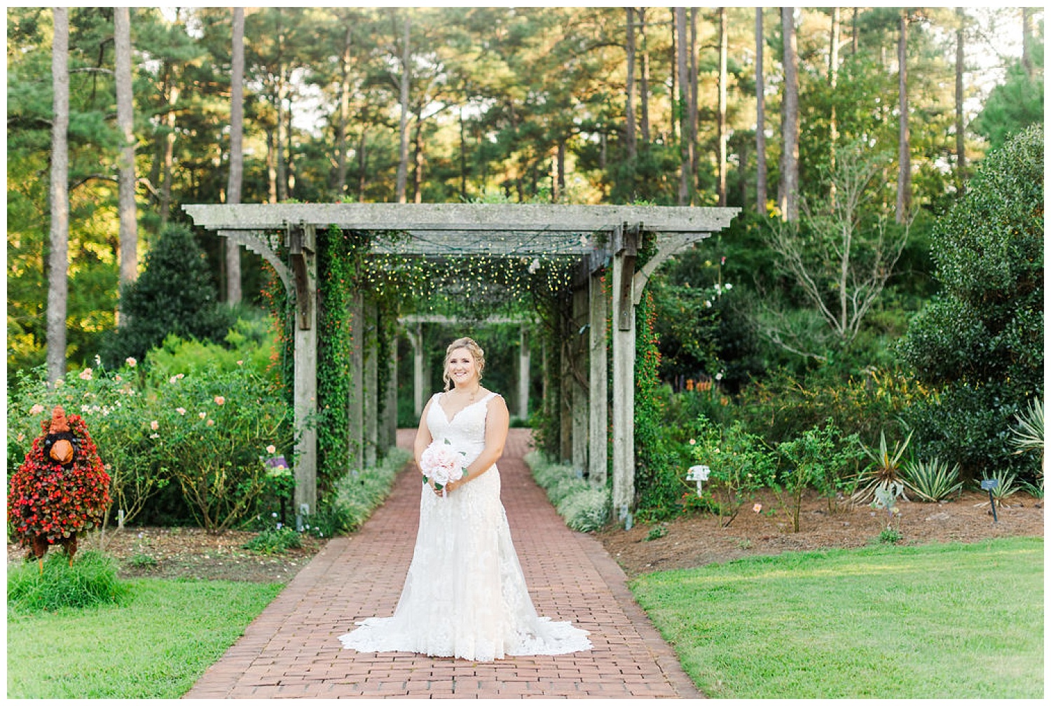 bridal session at Cape Fear Botanical Gardens