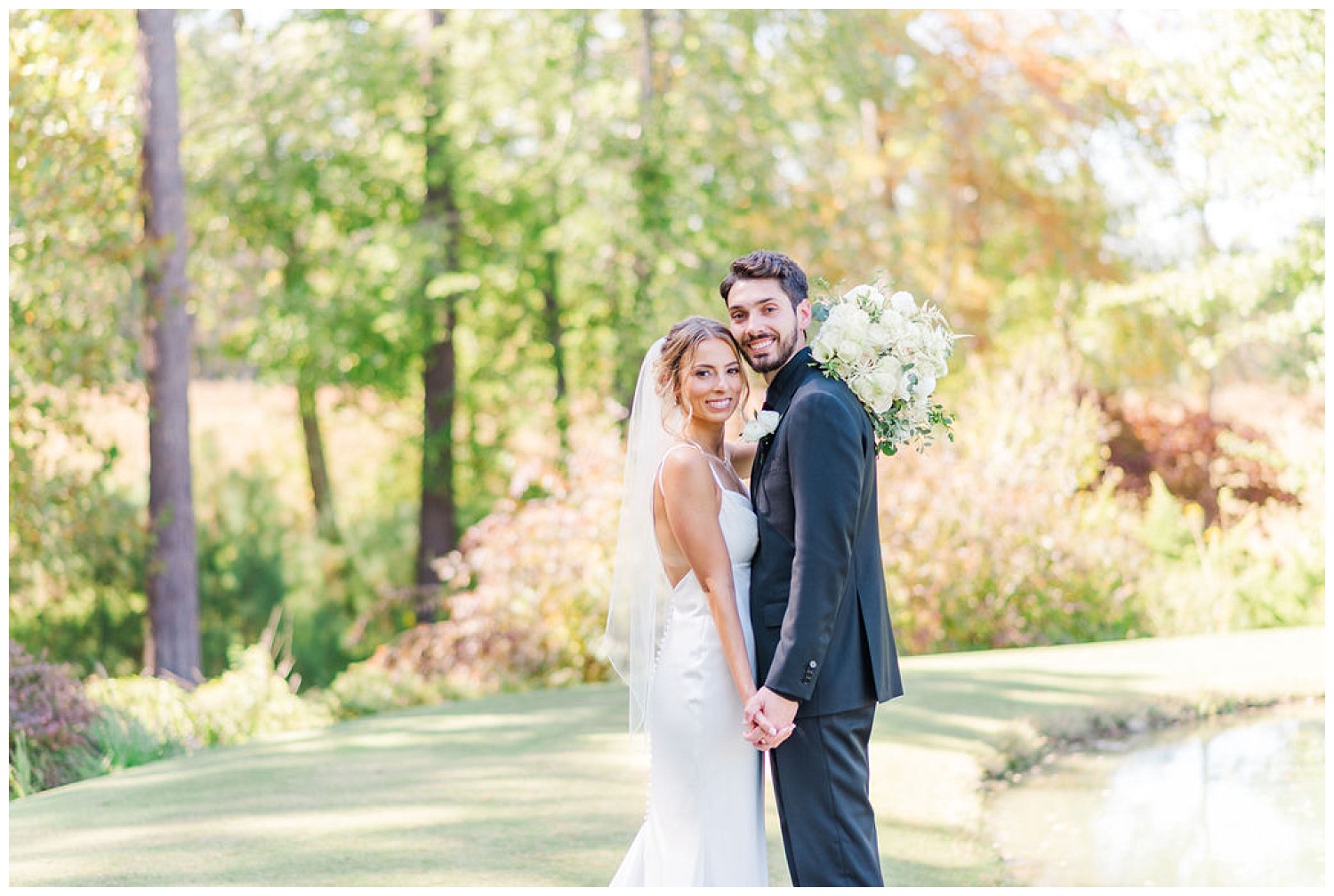 bride and groom portraits at the Chapel Hill Carriage House