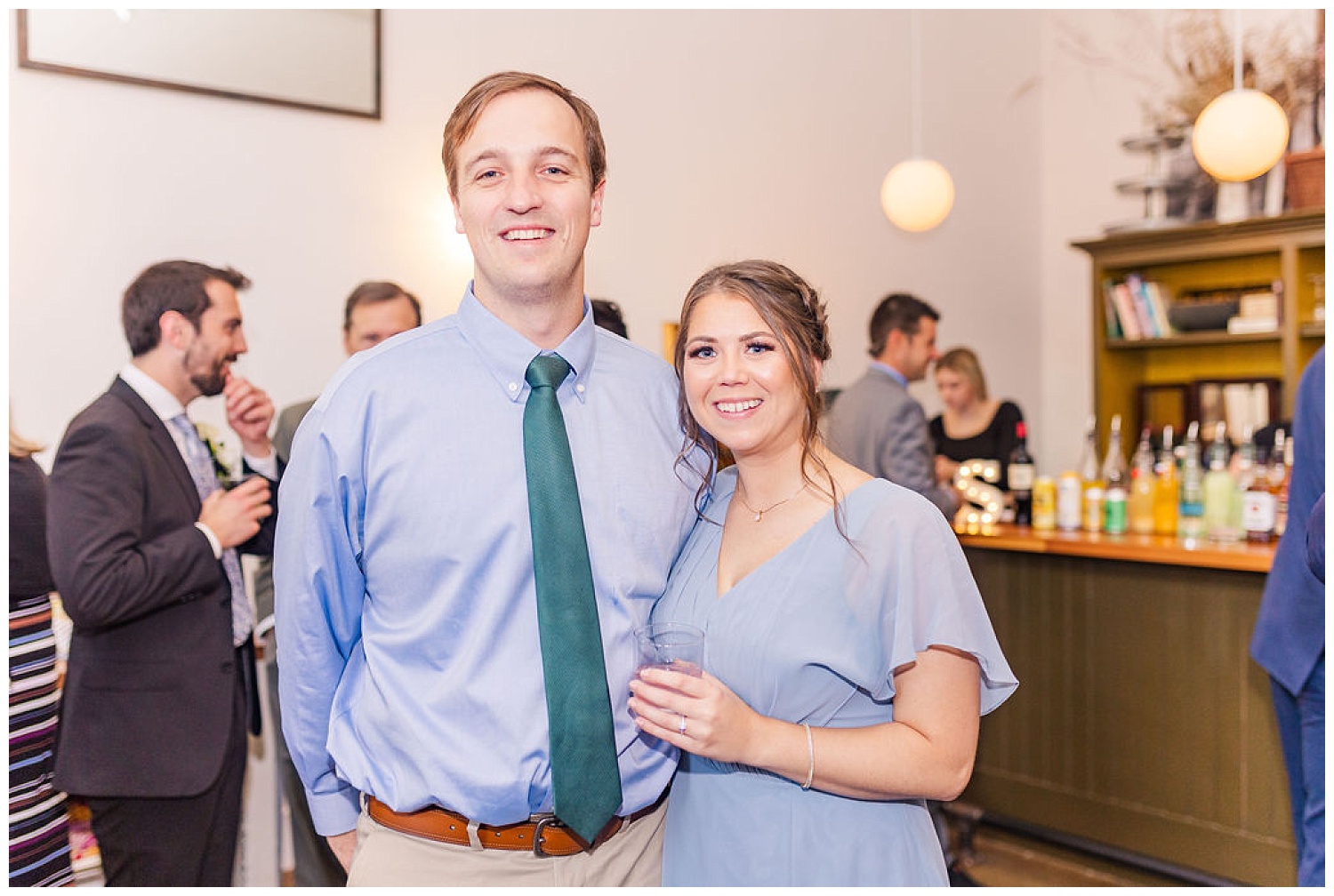 wedding guests at reception at the Plum Kitchen in Durham