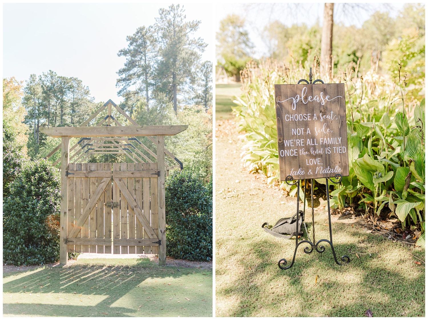 details at wedding ceremony at Chapel Hill Carriage House