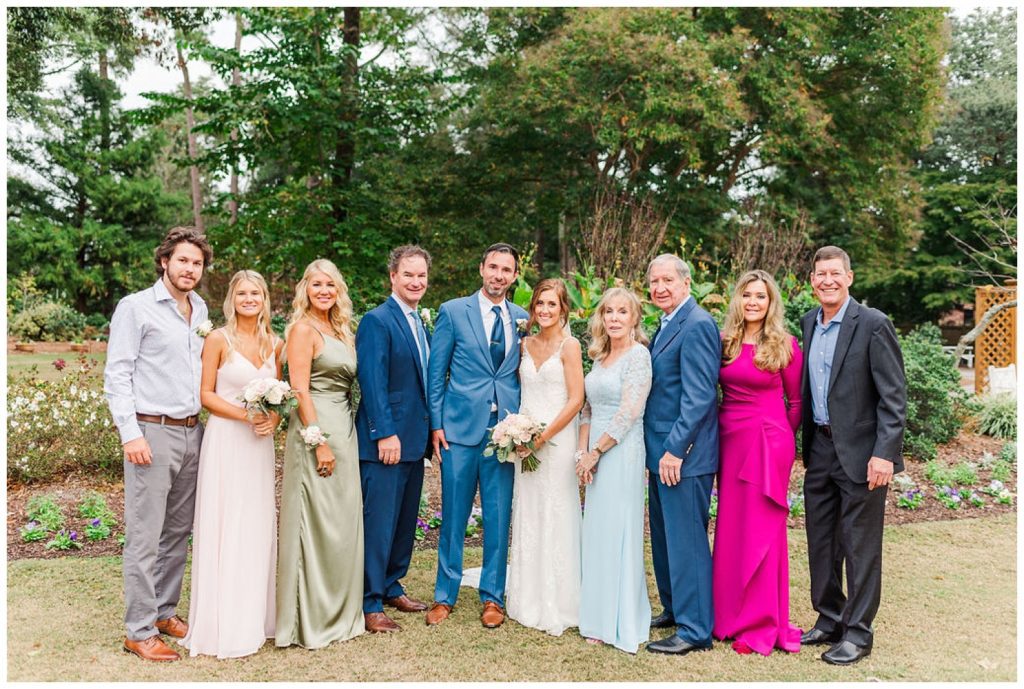 family formals at New Hanover County Arboretum wedding