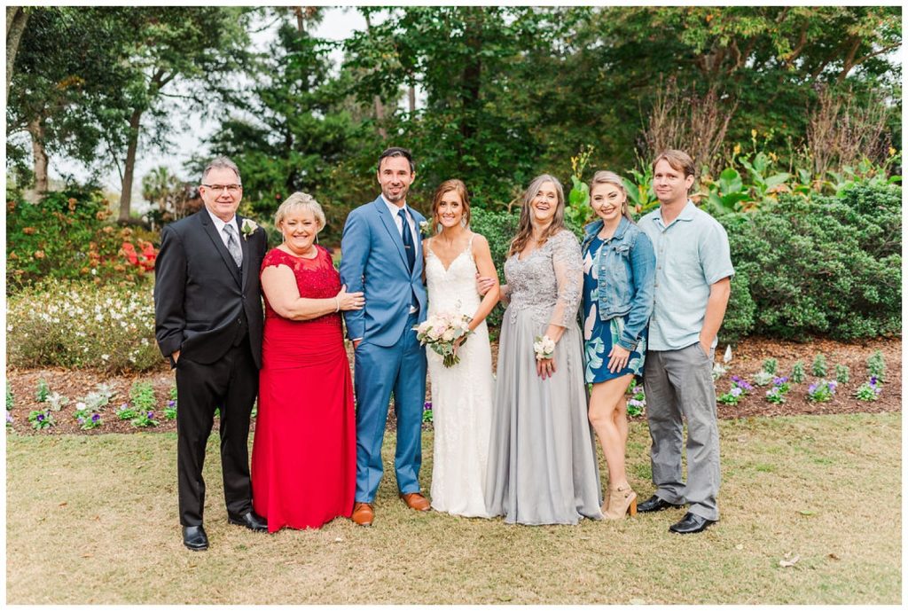 family formals at New Hanover County Arboretum wedding