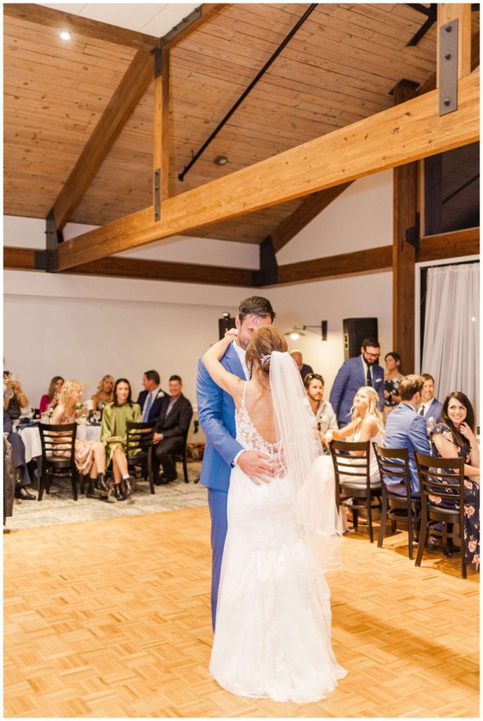 bride and groom having first dance at Pine Valley Country Club