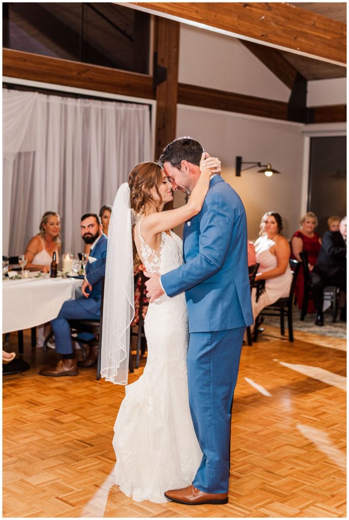 bride and groom having first dance at Pine Valley Country Club