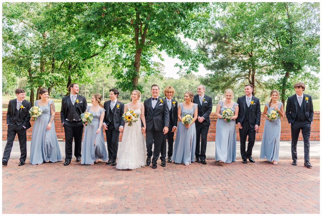 full bridal party at River Landing in Wallace, N.C. 