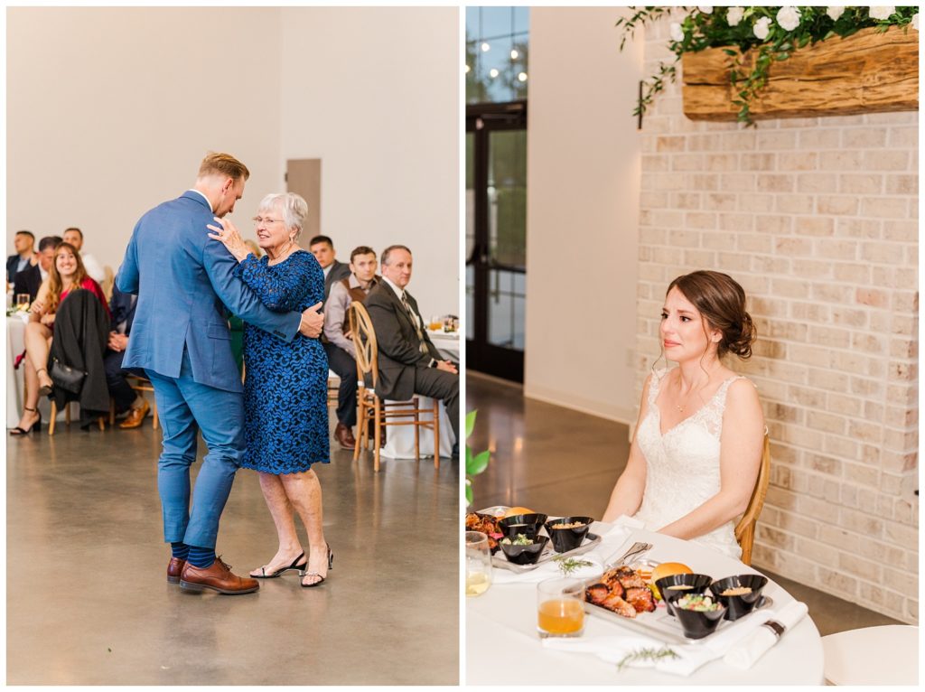 groom dancing with grandmother at Raleigh wedding venue