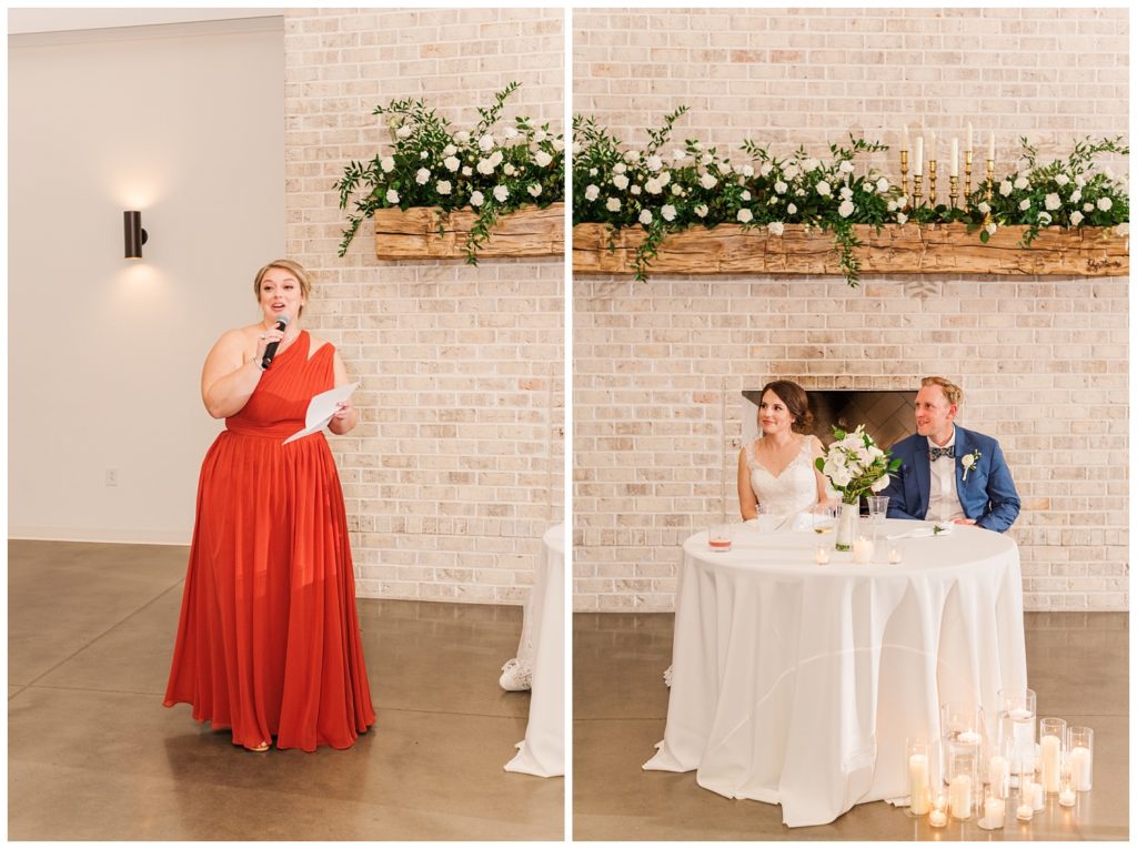 wedding toasts at The Maxwell venue in Raleigh