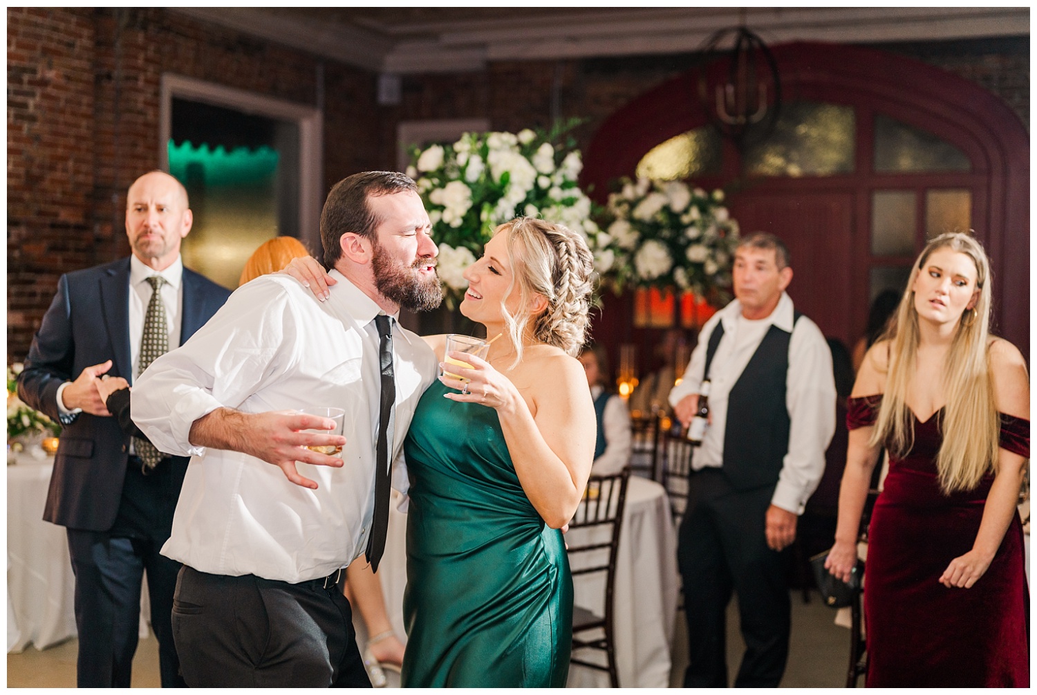 wedding guests dancing at Wilmington reception