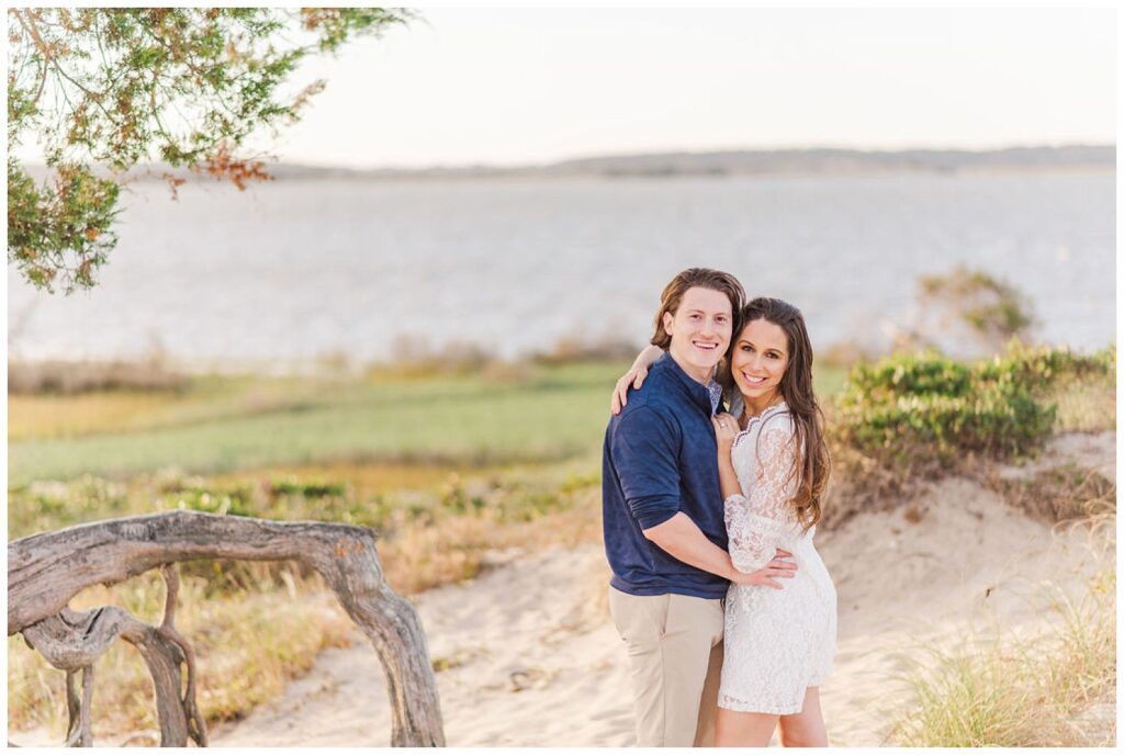 beach engagement photos at Fort Fisher, NC