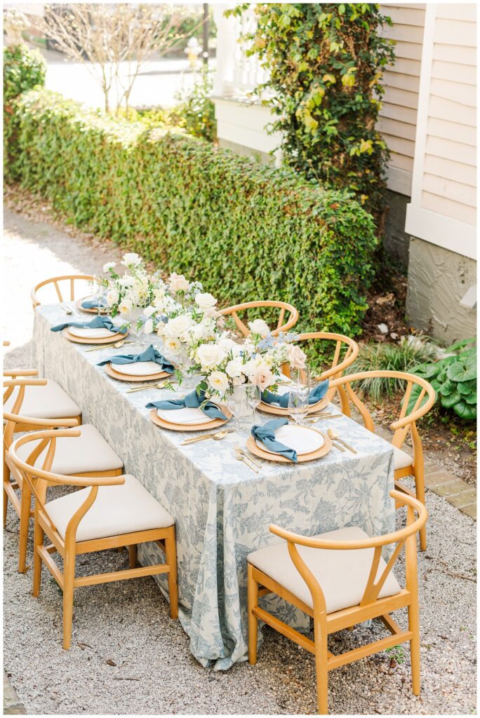 reception table details at a Charleston elopement