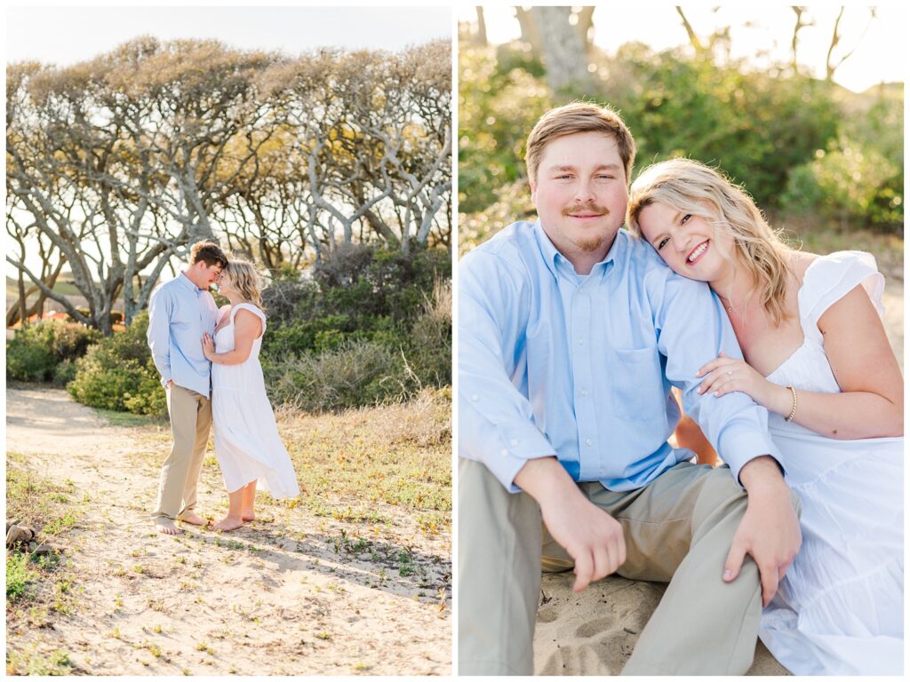 engagement session at Kure Beach in Fort fisher