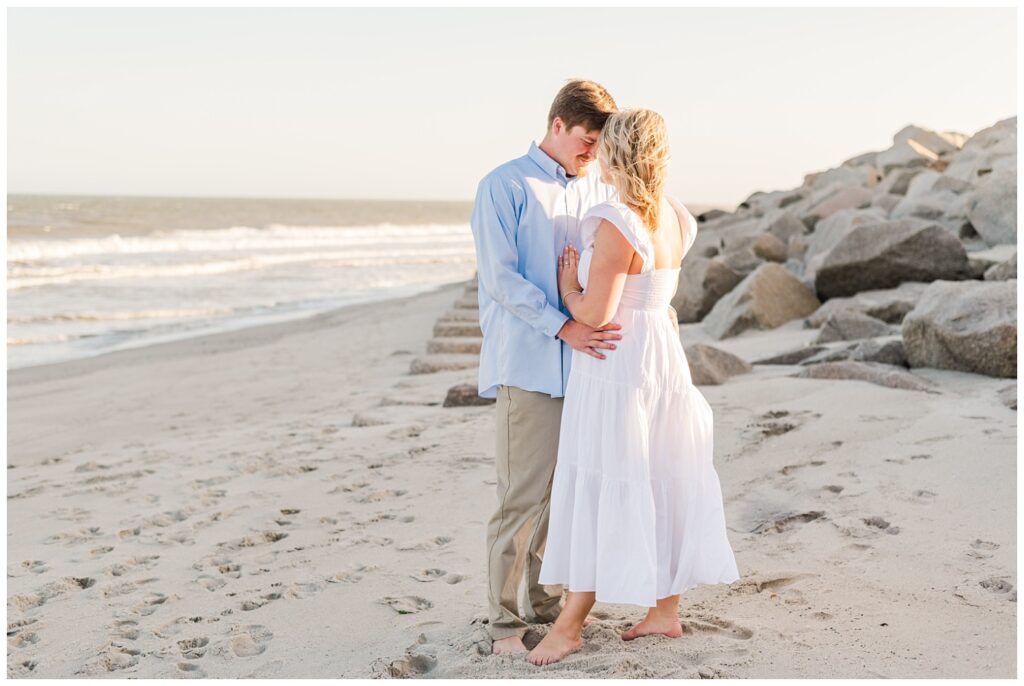spring engagement session at Fort Fisher, NC