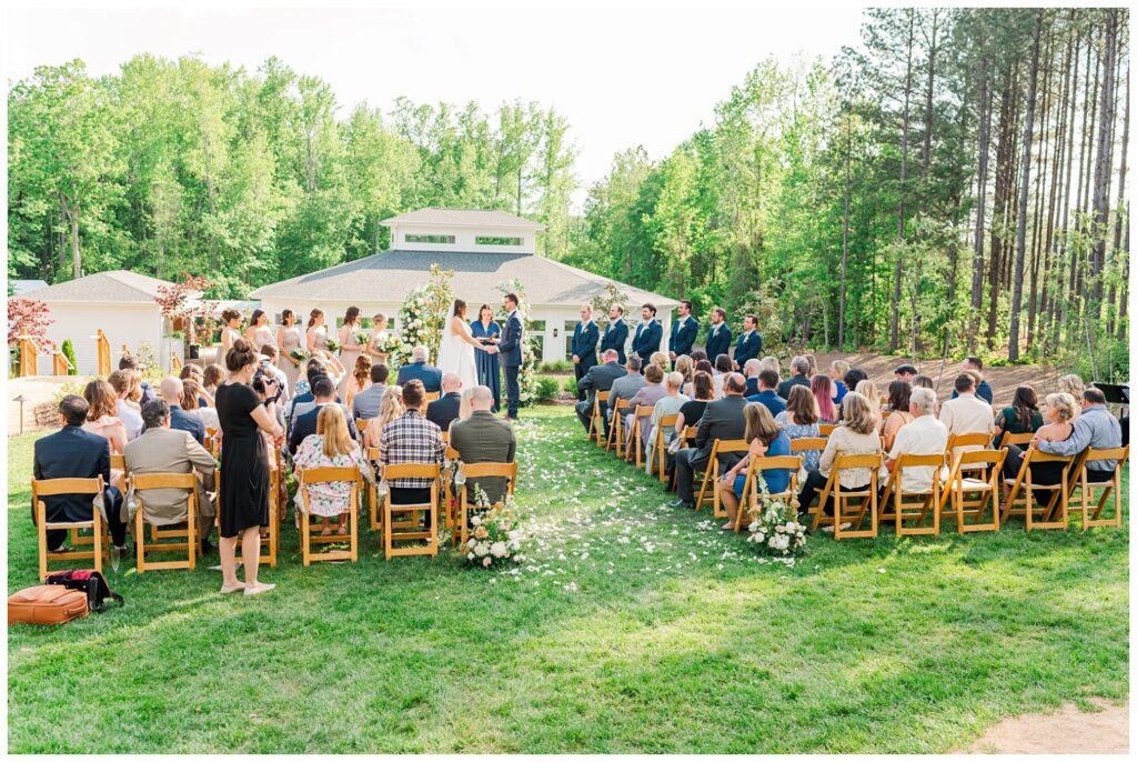 outdoor spring wedding at the Upchurch venue in North Carolina