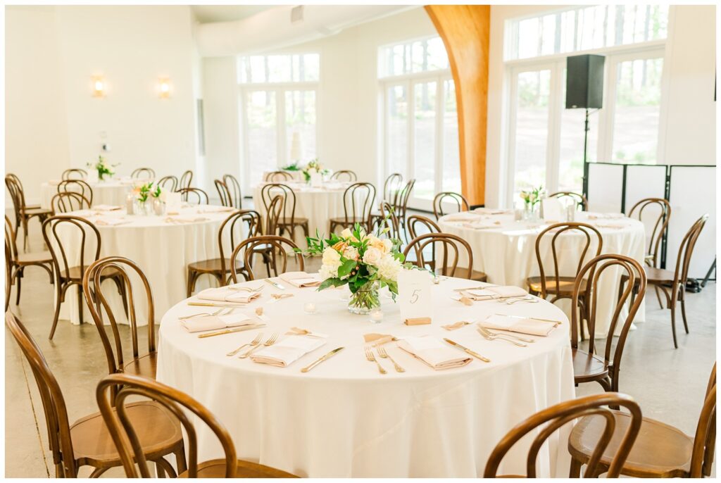 reception details at the Upchurch venue in Apex, NC