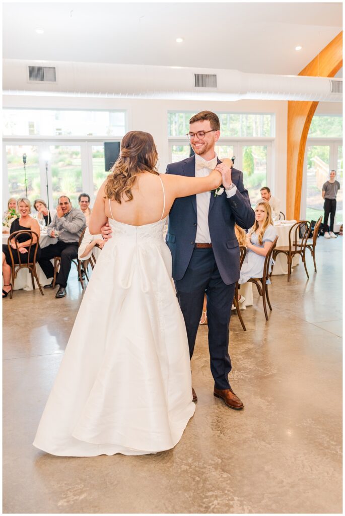 first dance for bride and groom at Upchurch venue