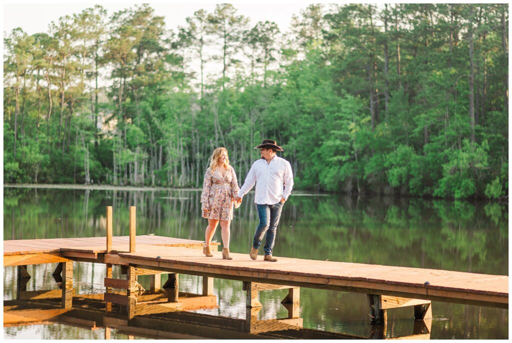 spring engagement session on a farm in Fayetteville, NC