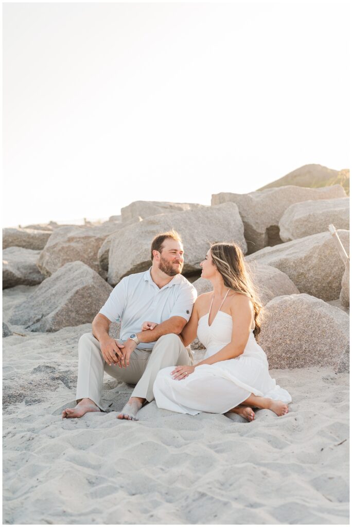 engagement session on the beach at Fort Fisher