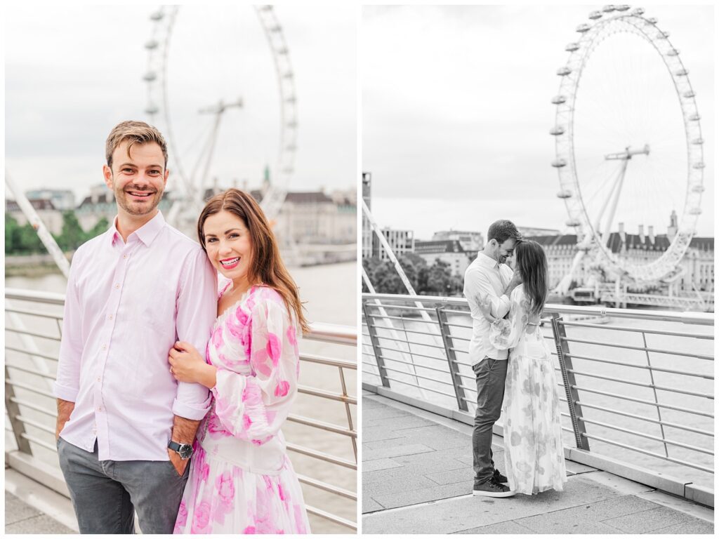 engagement session on the bridge at the River Thames at London Eye