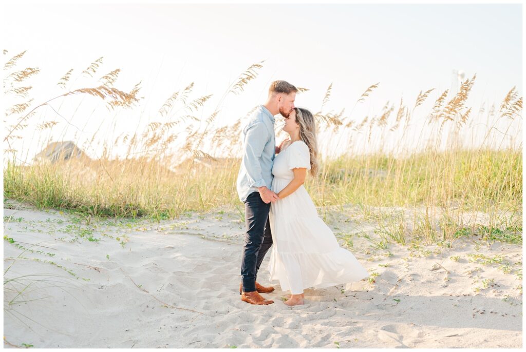 Oak Island engagement session on the beach in NC