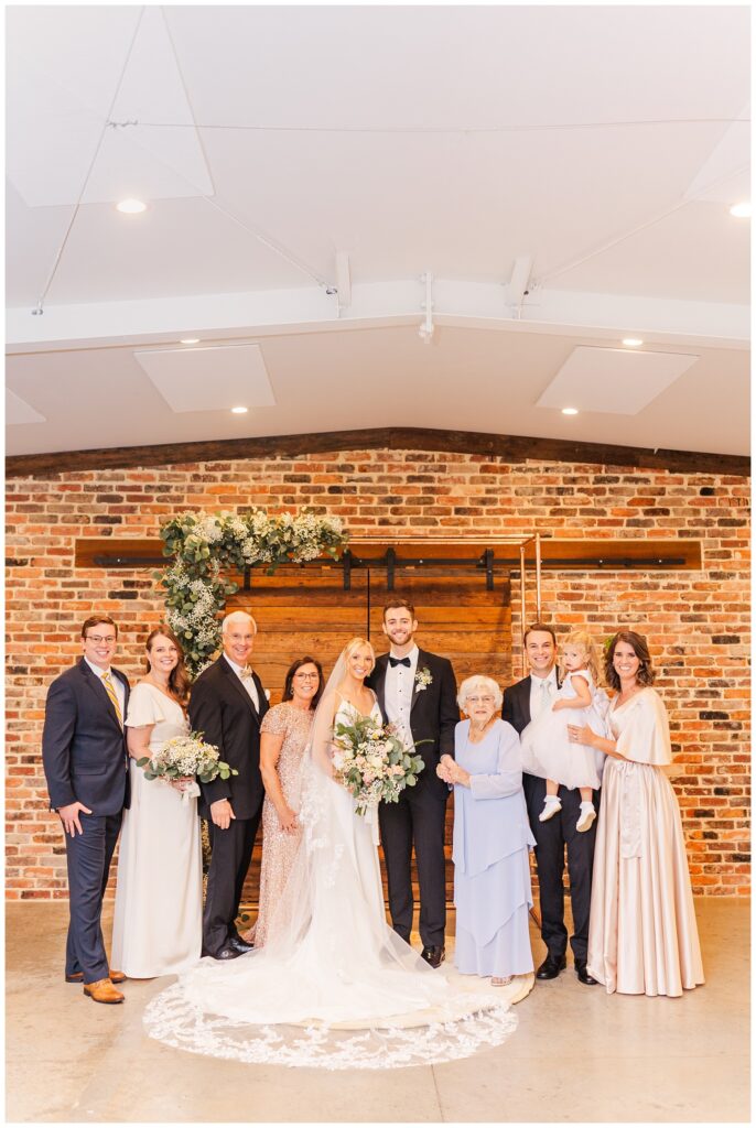 family formals at The Meadows Raleigh wedding venue