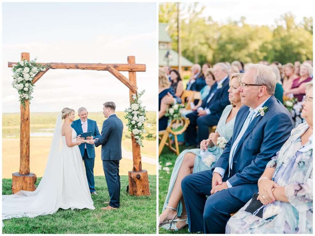 groom's parents look on during wedding ceremony in Richmond VA