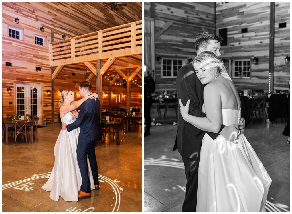 groom and bride's private last dance after guests have left