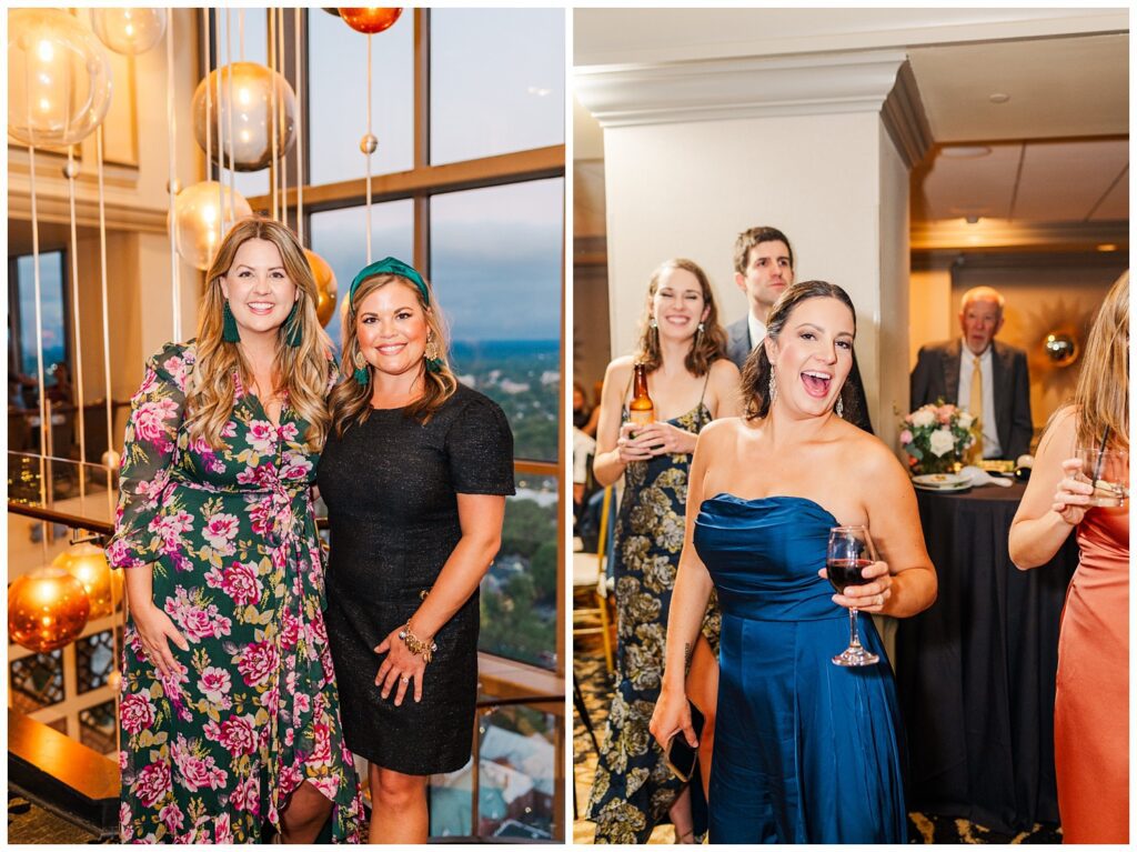 cocktail hour for fall wedding at City Club Raleigh