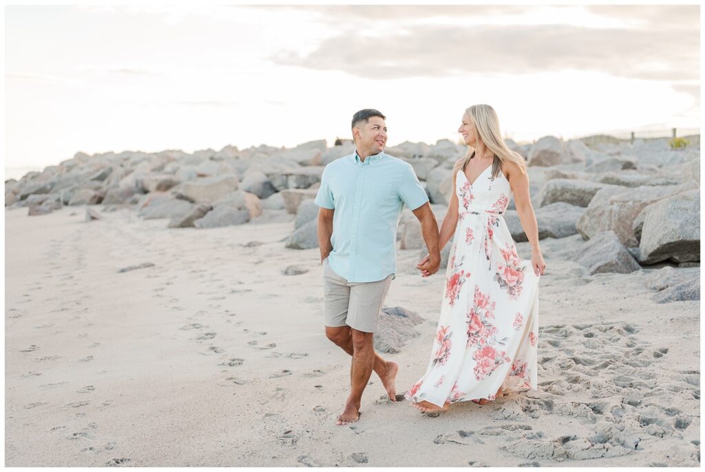 North Carolina beach engagement session at Fort Fisher