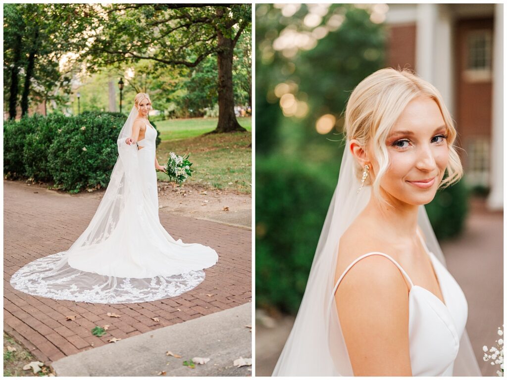 Raleigh, NC bridal portrait session at private college