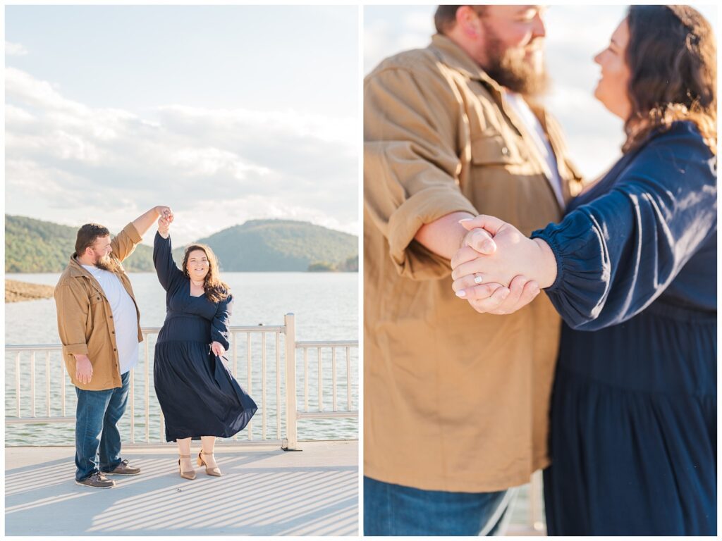 fall engagement session at Carvins Cove Natural Reservoir