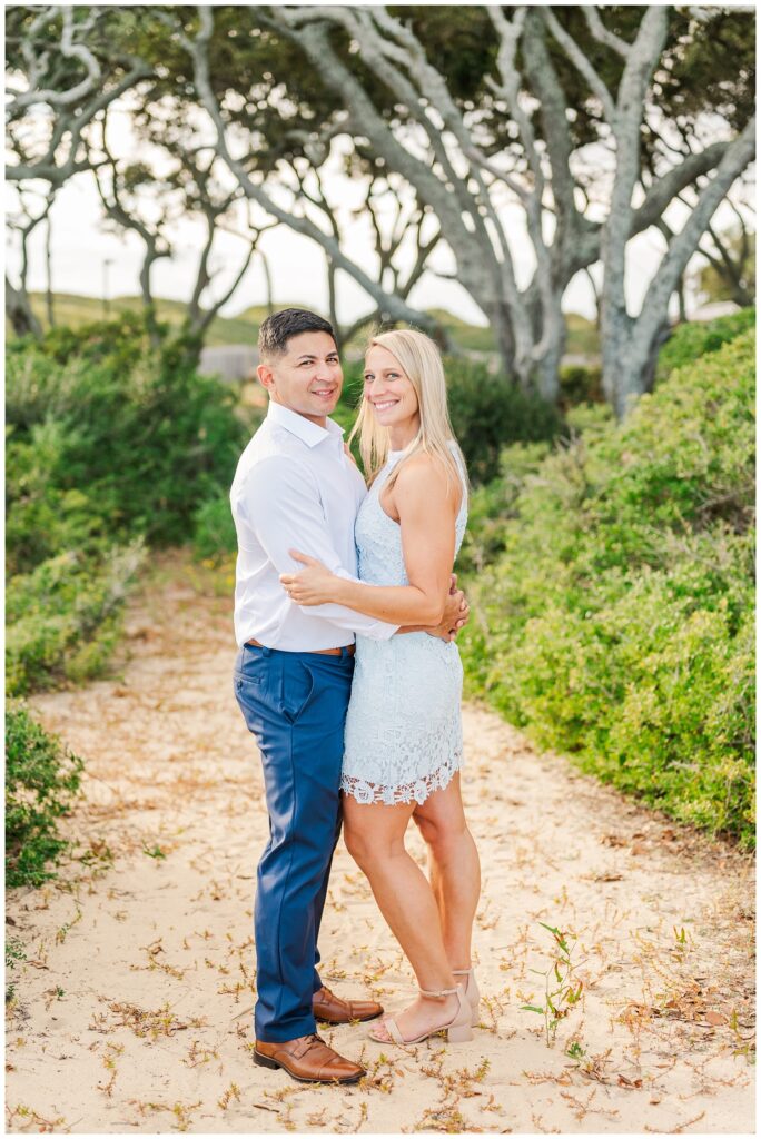 Fort Fisher, NC beach engagement session at golden hour