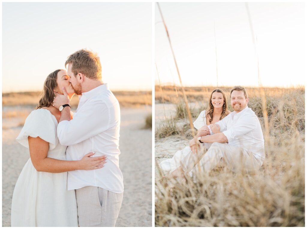 golden hour engagement session at Wrightsville Beach