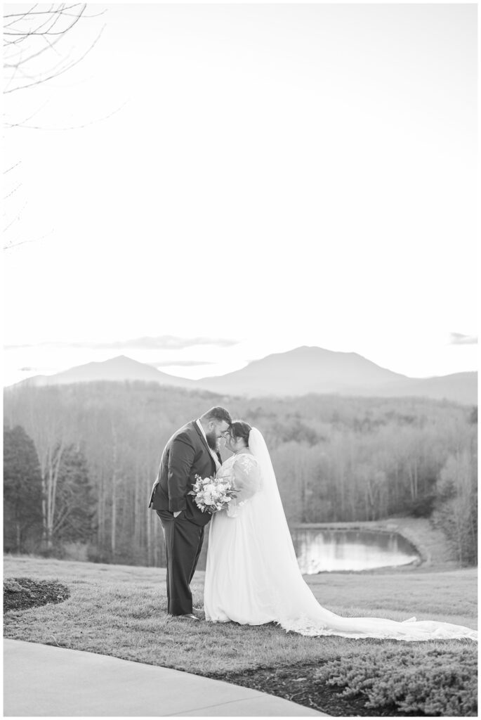 couples' portraits at the Glass Hill Venue for spring wedding in Virginia 