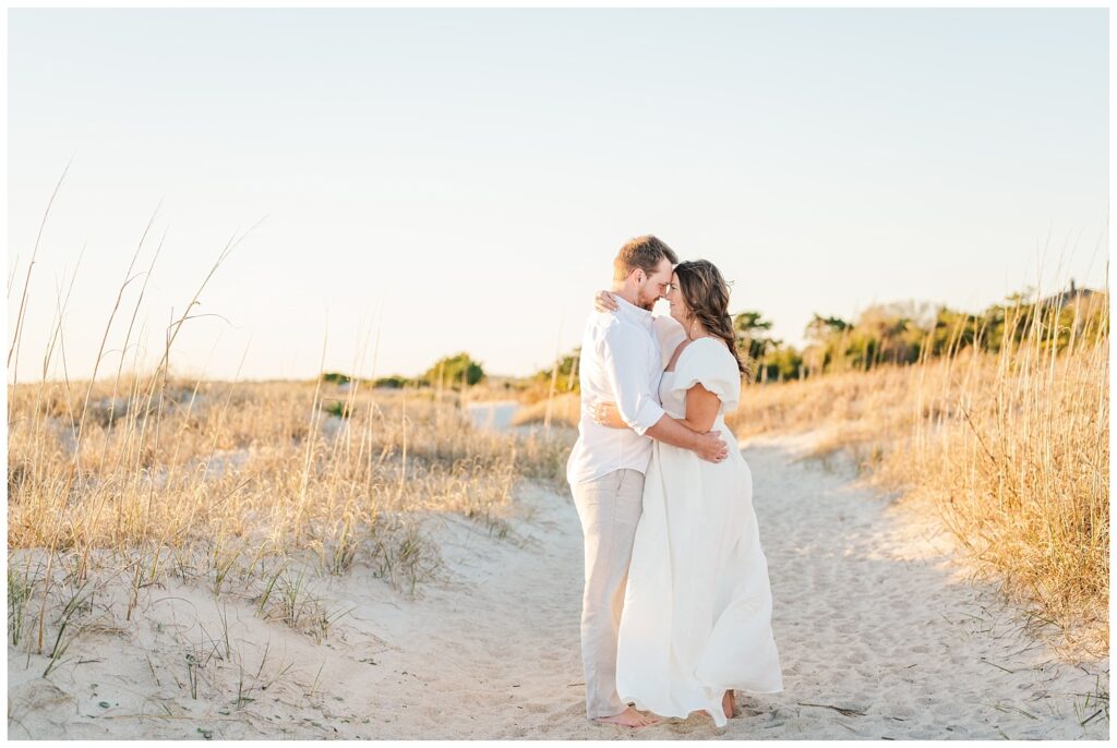 Wrightsville Beach engagement session on the beach in spring