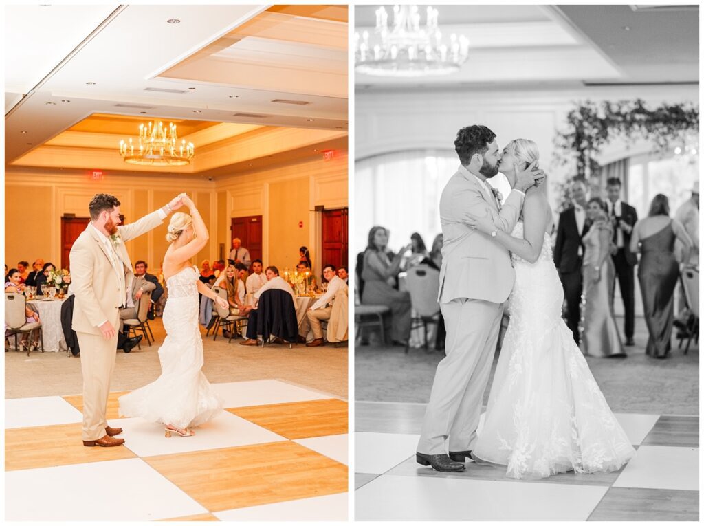 wedding couple share first dance at Sea Pines Resort venue in Hilton Head