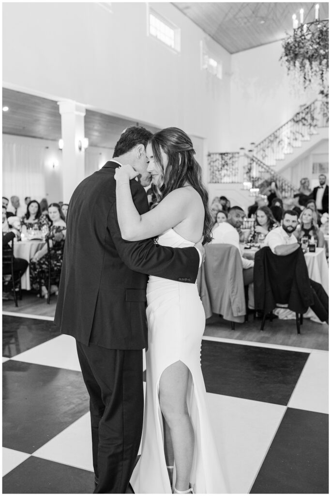 bride dancing with her dad during wedding reception at Currie, NC venue