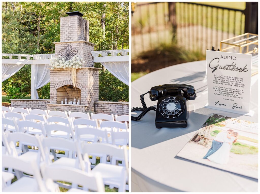 ceremony details outside at Malachi Meadows wedding venue