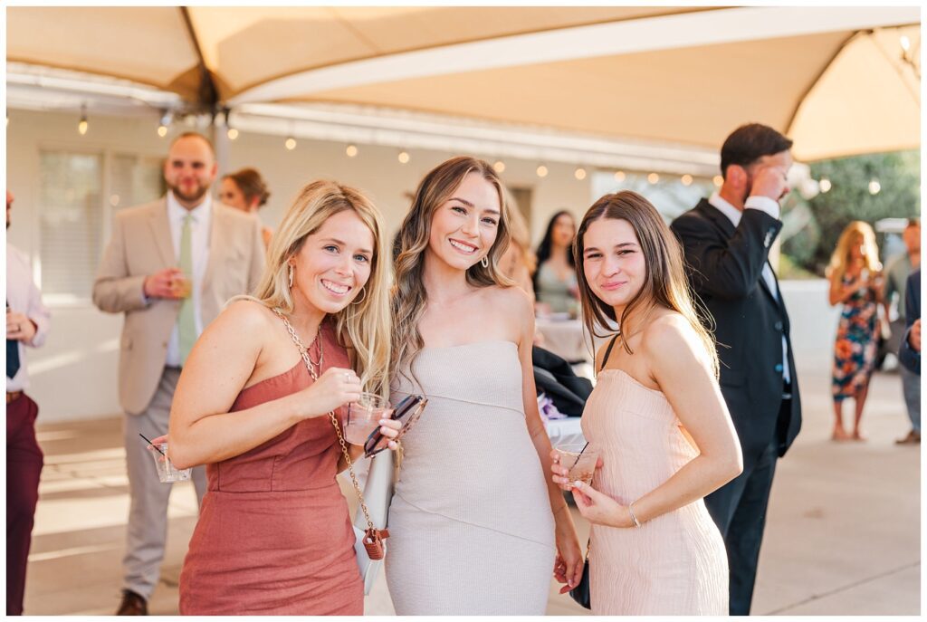 cocktail hour under a big tent in Gold Canyon, Arizona wedding venue