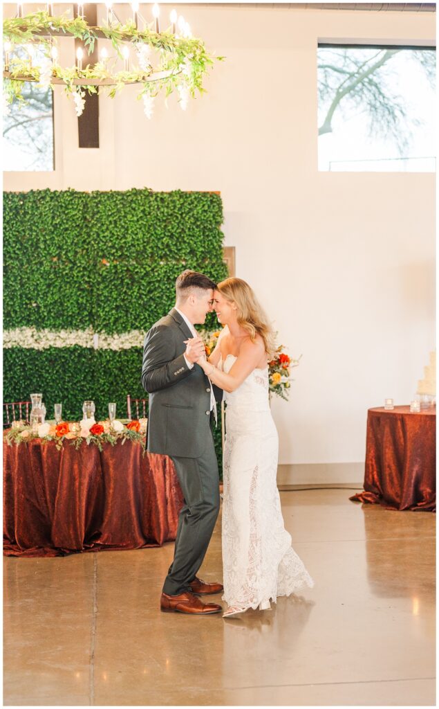 wedding couple dancing together at the Gold Canyon Golf Resort venue