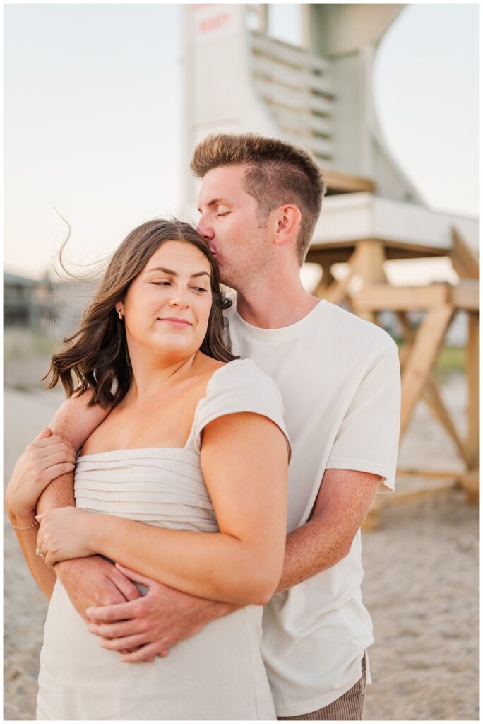 engagement session with Wilmington photographer on the beach at sunset