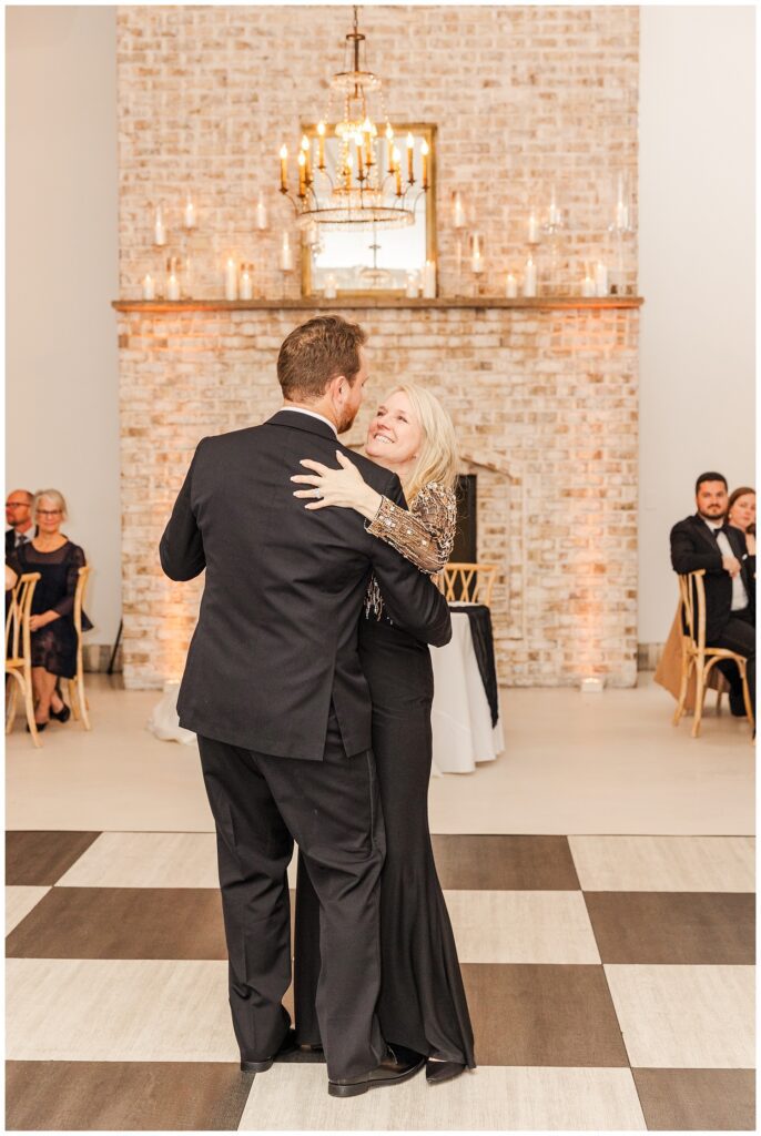 groom dancing with his mom at Wilmington wedding reception venue